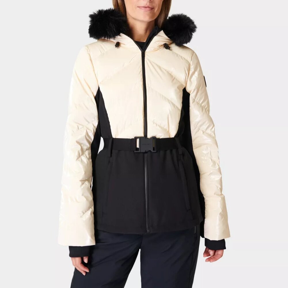 NWT Sweaty Betty Glacier Ski Jacket XL - Classic Cream + Black